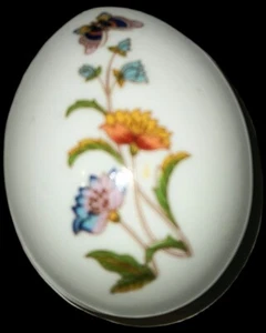 Egg Trinket Box  Candle Small Butterfly multi color flowers  - Picture 1 of 5