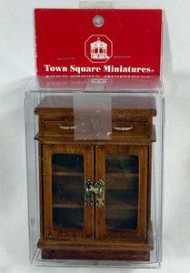 Town Square Miniatures Dollhouse Walnut 2-Door Cabinet, 1:12 Scale - Picture 1 of 6