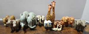 Paired off Noah's Ark Animal Lot of 10 Mini Statue Resin Unbranded Heavy 3-7in - Picture 1 of 9