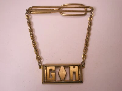 GM Monograma Iniciales Letra Vintage SWANK Colgante Barra de Corbata Clip Foto 1 de 4