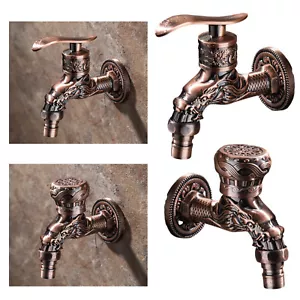 Vintage Messing Outdoor Garten Wasserhahn Drache Schnitzen Zapfen Wasserhahn Bibcock Deko - Bild 1 von 20