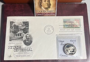 Nevada Coin & Cover Set. 2006S Proof State Qtr & 1964 Centennial  FDC FD40 - Picture 1 of 7