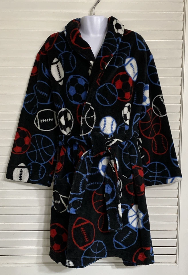 Bata de baño de vellón suave para pelotas deportivas para niños, pequeña canasta de fútbol béisbol fútbol americano Foto 1 de 4