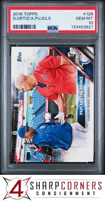 Topps #126 2016 David Ortiz-Albert Pujols PSA 10 Foto 1 de 3