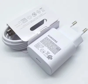 Chargeur Samsung USB-C 25W Super Rapide Compatible S24 S23 S22 S21 S20 A54 - Photo 1 sur 3