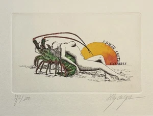 ELLY DE KOSTER: Exlibris for Edwin Smits; in Passepartout - Imagen 1 de 2