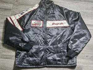 Snap On Tools Racing Men's L Full Zip Satin Vintage 80s Drag Racing Jacket USA - Picture 1 of 19