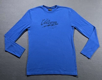 Volcom Long Sleeve Thermal Shirt Men's Large Blue Crewneck Snowboarding *READ* - Image 1 of 4