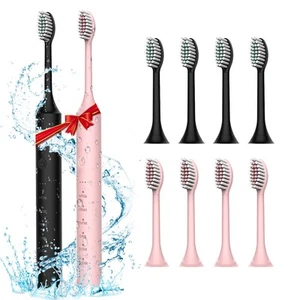 Electric Toothbrush 2 Pack, Travel Toothbrush with 8 Brush Heads 6 Cleaning M... - Picture 1 of 6