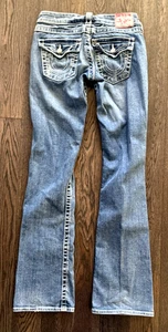 Vintage Womens TRUE RELIGION TWIST DISCO BECKY  BIG T Jeans 24x33 MADE in USA - Picture 1 of 12
