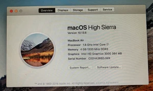 Laptop Apple MacBook Air 13.3" Intel i7-2677M Dual Core 4GB 256GB SSD (Mediados de 2011) - Imagen 1 de 18