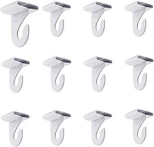 12 Pair Drop Ceiling Hooks, T-Bar Track Clip Suspended Ceiling Hooks,White Heavy - Picture 1 of 12
