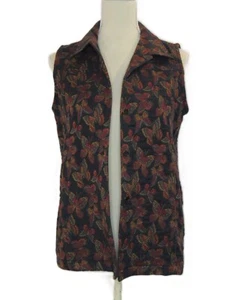 Coldwater Creek Butterfly Vest Button Down Womens XS 90s Embroidered Artsy Work - Picture 1 of 16
