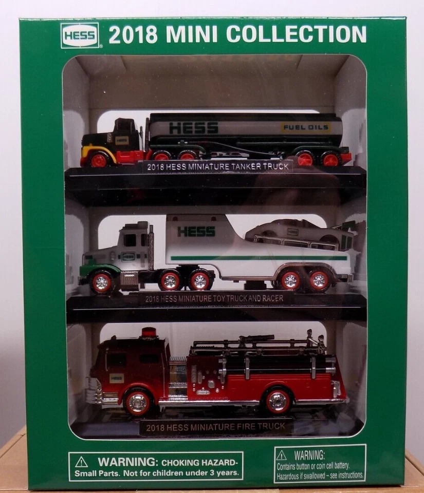 2018 Hess Mini Set 1970 Fire Engine 1977 Tanker 1988 Truck & Racecar on Hand