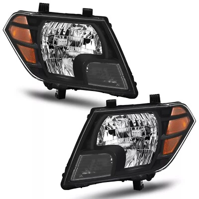 Headlights Black For 2009-2021 Nissan Frontier Truck Left & Right Pair Headlamps Foto 1 de 4