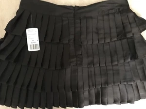 NEU MIT ETIKETT Twenty-One schwarz Plissee Reihen Satin Rock Größe Medium - Bild 1 von 7