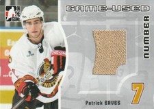 PATRICK EAVES 2005-'06 HEROES & PROSPECTS GAME-USED NUMBER SILVER  1 of 30