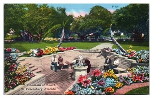 Jungbrunnen in St. Augustine Florida um 1960 Postkarte - Bild 1 von 2