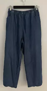 Black Pepper Pants Dark Blue Size 14 Ankle 100% Cotton Casual Ex Condition - Picture 1 of 7