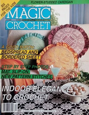 MAGIC CROCHET Magazine VTG December 1991 Unicorns Bunny Rocking Horse French  - Image 1 of 4