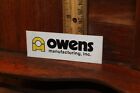 Vintage Coal Mining Decal Sticker Owens Manufacturing