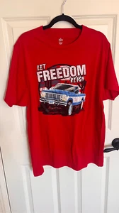 Markenlos Herren XL Rot Let Freedom Reign 4x4 Truck Off Road T-Shirt Patriotisch - Bild 1 von 9