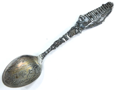 MT. LOWE INCLINE RAILWAY TRAIN CATALINA PRE 1929 STERLING SILVER SOUVENIR SPOON Cover