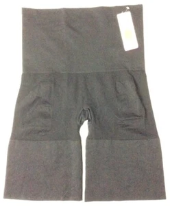 NWT Ashley Stewart BLACK Nylon Long Leg Short Plus Smooths Slims Shapes 7184XX - Picture 1 of 10