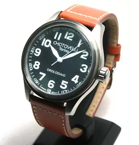 CHOTOVELLI, OROLOGIO PILOTA 17-8 TAN, 47MM, ACCIAIO INOX, QUARZO, LUMINOSO - Foto 1 di 6