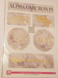 ALPHA OMICRON PI MARBLE Sticker Sheet TYPE 3 - Picture 1 of 1