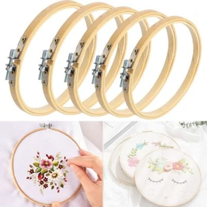 USA Embroidery Hoops Bamboo Cross Stitch Circle Frame DIY Needlework Crafts - Picture 1 of 11