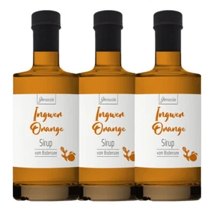 BIO Ingwer-Orangen-Sirup - 3x350ml - Genüssle Ingwer Orangen Sirup vom Bodensee - Bild 1 von 2