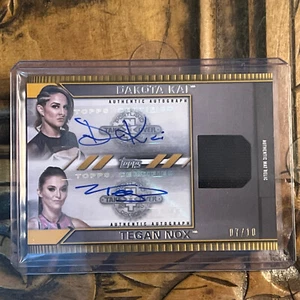 Dakota Kai / Tegan Nox 2021 Topps WWE Authentic MAT Relic Dual auto /10 - Picture 1 of 2