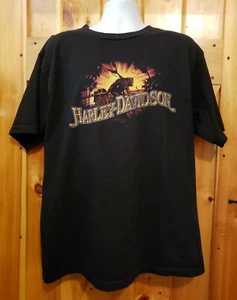 Harley Davidson Sunrise Florida Double Sided T-Shirt 2XL XXL Black Made in USA - Picture 1 of 4