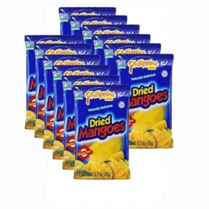 Philippine Dried Mangoes Mango Chewy Fruit Treats Small Bag 12 Bags 0.7 oz - Picture 1 of 4