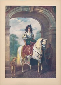 Original c1905 Lithograph Antique Art Print EQUESTRIAN PORTRAIT By E H Landseer - Picture 1 of 2