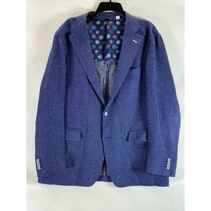 Blazer de hombre Robert Graham azul texturizado de dos botones talla 46 - Imagen 1 de 13
