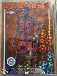 Alphonso Davies Orange Starball 21/25 2024-25 Topps Chrome UEFA LogoFractor - Picture 1 of 2