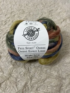 1- Loops & Threads Free Spirit Ombre 40.5 Yards Jumbo Wool Blend 26.3 Oz Yarn - Picture 1 of 8