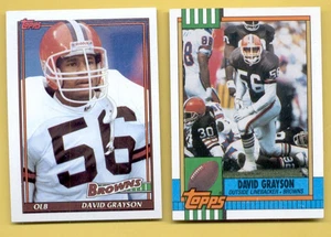 1990 & 1991 Topps DAVID GRAYSON Cleveland Browns 2-Card Lot Rookie RC - Picture 1 of 1