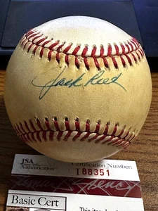 JACK REED AUTOGRAFO FIRMATO OAL BASEBALL!   Yankees!   JSA! - Foto 1 di 2