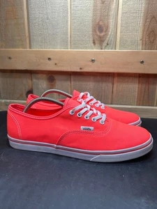 Vans Authentic Neon Orange Low-Top Canvas Sneakers Mens 8 Womens 9.5 - Picture 1 of 18