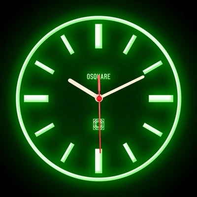OSQUARE Minimalism North European Modern Interior Design Flexible Neon Clock 10" - Image 1 of 4
