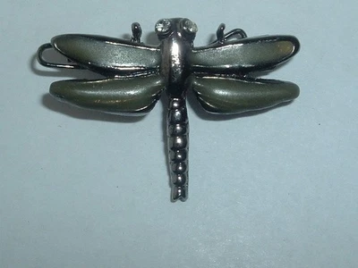 VINTAGE DRAGONFLY METAL HAIR BARRETTE UP DO HAIR ACCESSORY - Image 1 of 2