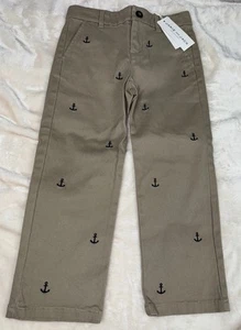 NWT JANIE AND JACK Anchor Embroidered Khaki Pants Size 4 $45.00 - Picture 1 of 9