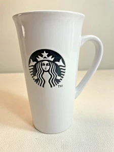 Starbucks Kaffeebecher groß weiß Tasse 16 fl Oz grün Meerjungfrau Sirene Logo 2013 mit Deckel - Bild 1 von 11