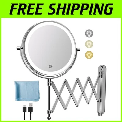 Extendable 19.6" Bathroom Mirror - Rechargeable Wall Mounted - Image 1 of 4