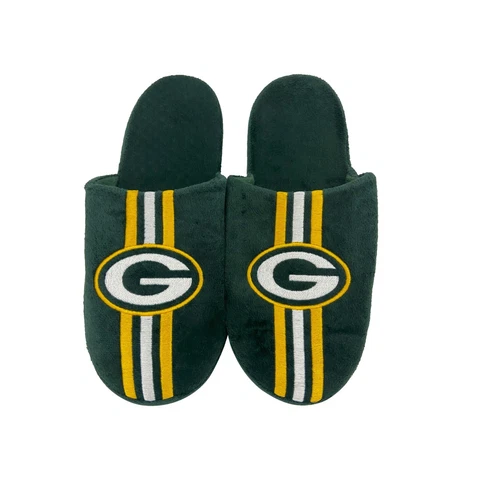 Green Bay Packers NFL Men's Team Stripe Slipper, 4 Sizes Available, FREE SHIP Cover