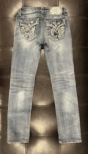 Miss Me Girl’s Denim Jeans Size 12 Skinny - Picture 1 of 5