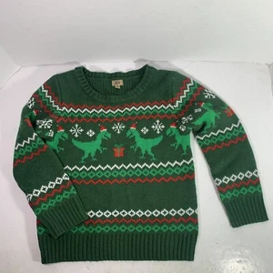 T-Rex Christmas Sweater Maximus Rex Child Size 6 Dinosaur With Santa Hat - Picture 1 of 15